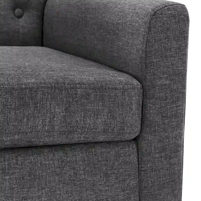 Fauteuil d'appoint capitonné en tissu de lin, style Mid-Century Modern - 28,5 L X 27,25 P X 33,75 H