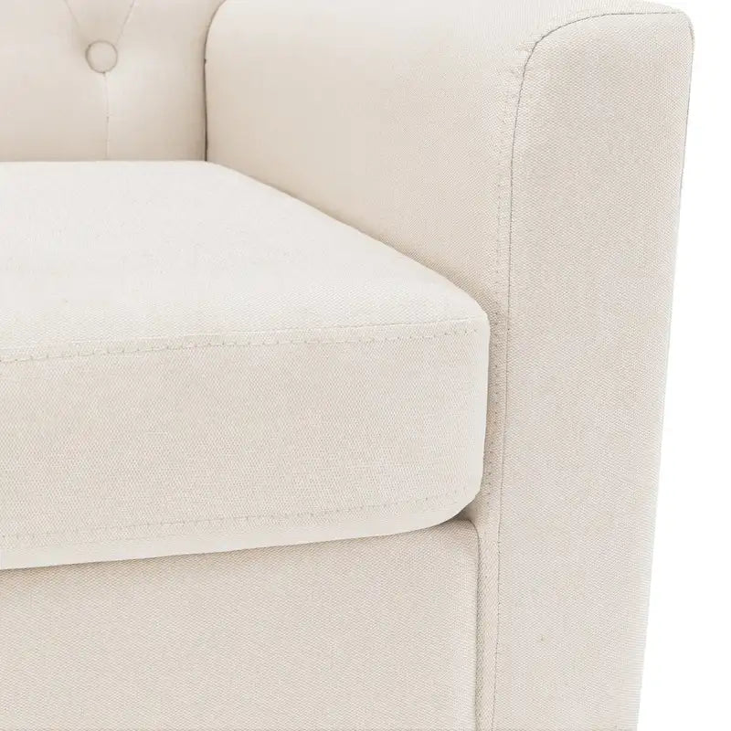 Fauteuil d'appoint capitonné en tissu de lin, style Mid-Century Modern - 28,5 L X 27,25 P X 33,75 H