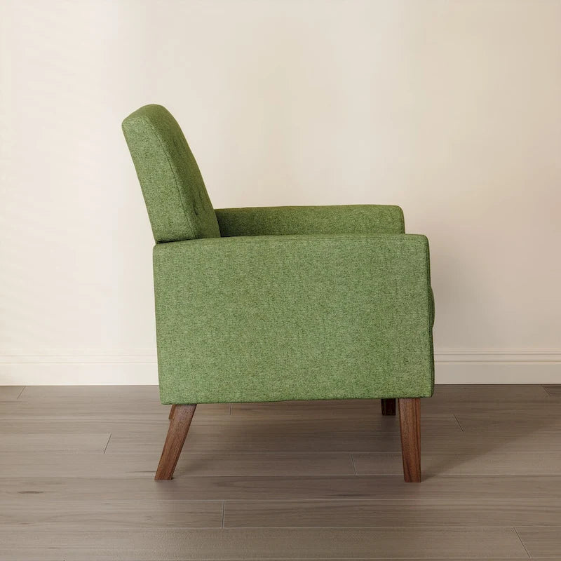 Fauteuil d'appoint capitonné en tissu de lin, style Mid-Century Modern - 28,5 L X 27,25 P X 33,75 H
