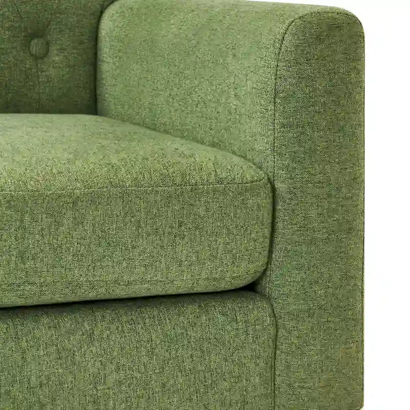 Fauteuil d'appoint capitonné en tissu de lin, style Mid-Century Modern - 28,5 L X 27,25 P X 33,75 H