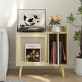 Meuble tourne-disque avec rangement pour vinyles - 40 x 66 x 64 cm