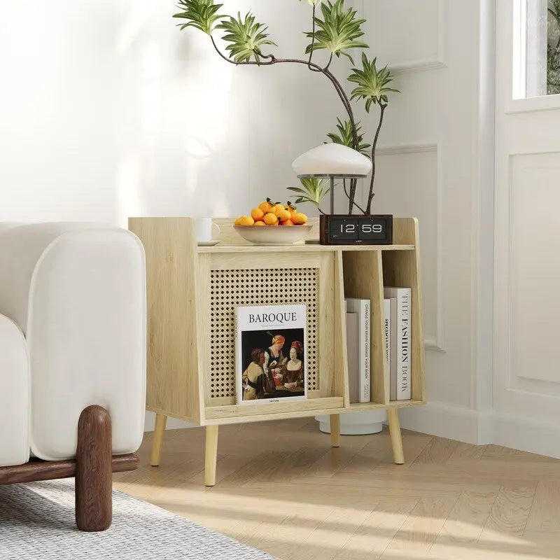 Meuble tourne-disque avec rangement pour vinyles - 40 x 66 x 64 cm