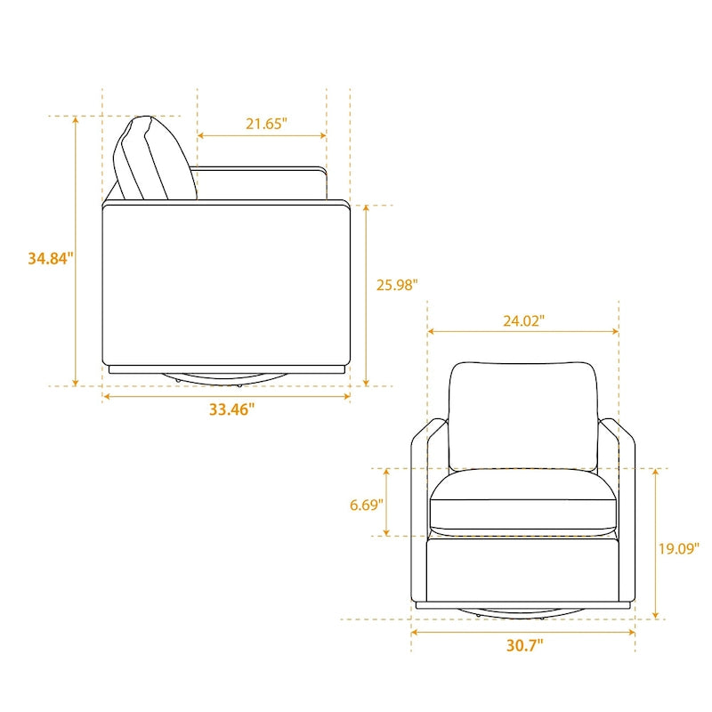 Fauteuil pivotant en chenille moderne