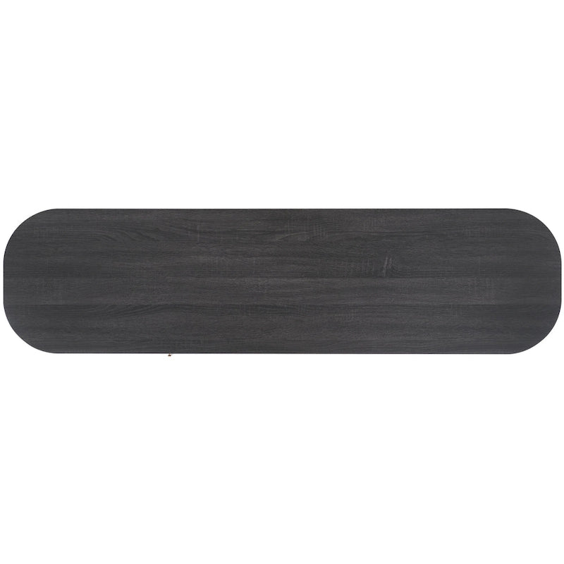 Meuble TV Home Tealla avec 2 portes tambour et 1 porte vitrée à levier. - 150x38x61 cm