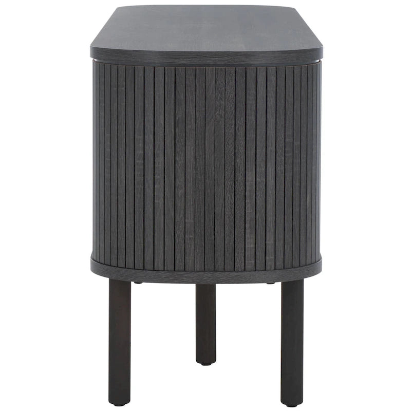 Meuble TV Home Tealla avec 2 portes tambour et 1 porte vitrée à levier. - 150x38x61 cm