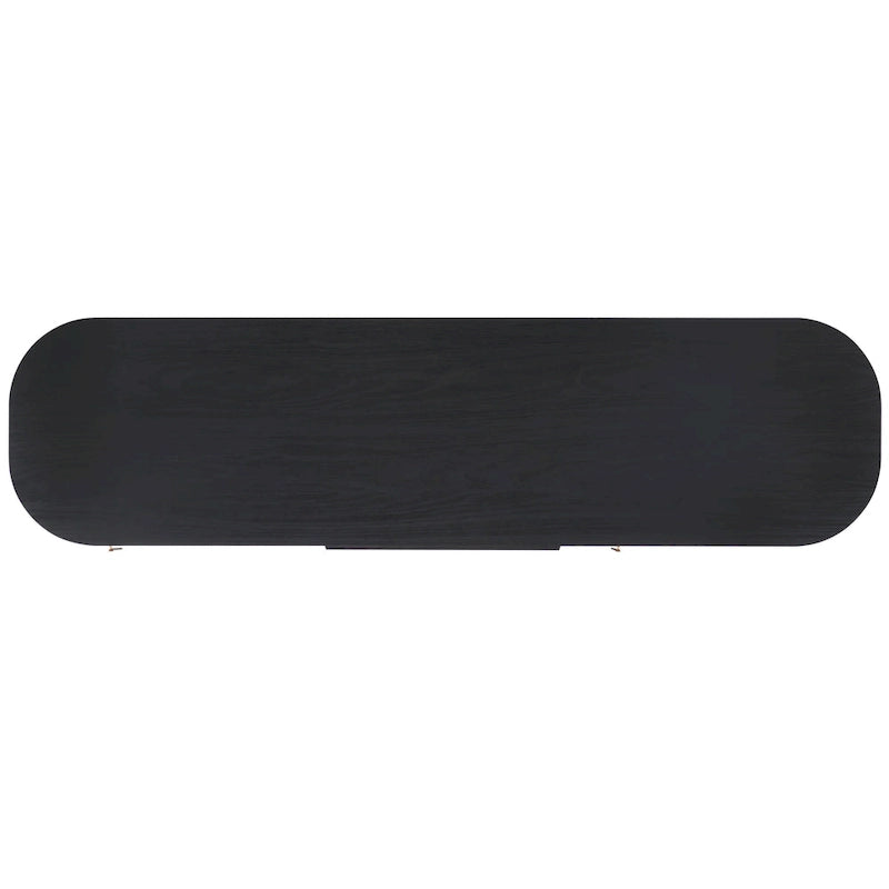 Meuble TV Home Tealla avec 2 portes tambour et 1 porte vitrée à levier. - 150x38x61 cm