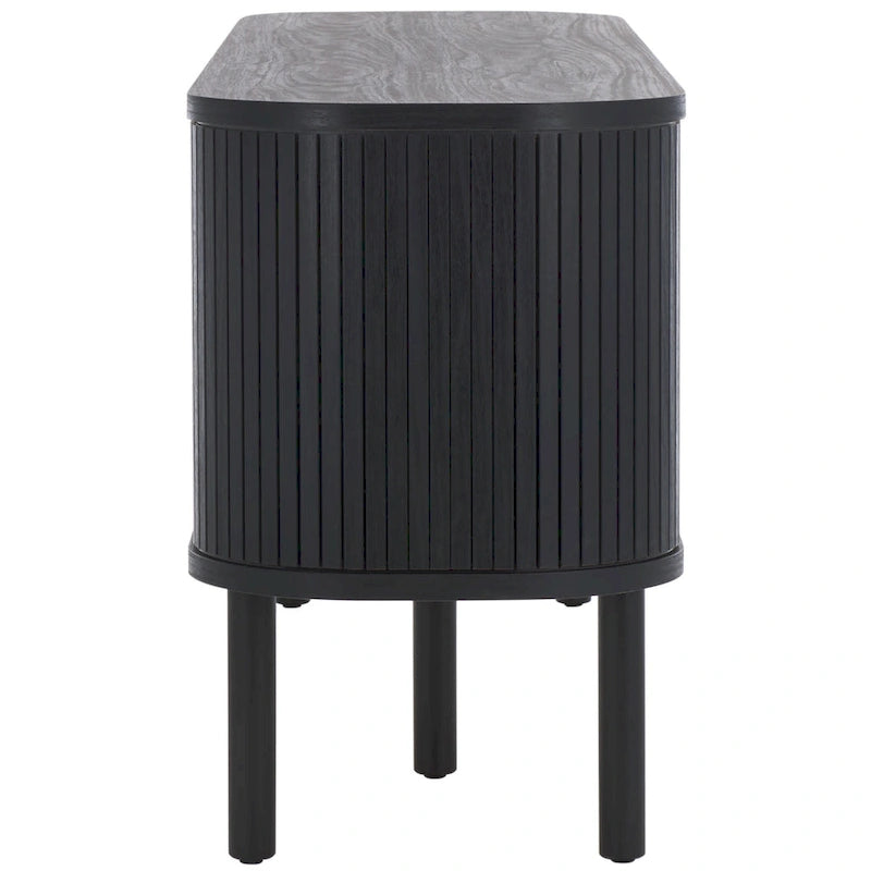 Meuble TV Home Tealla avec 2 portes tambour et 1 porte vitrée à levier. - 150x38x61 cm
