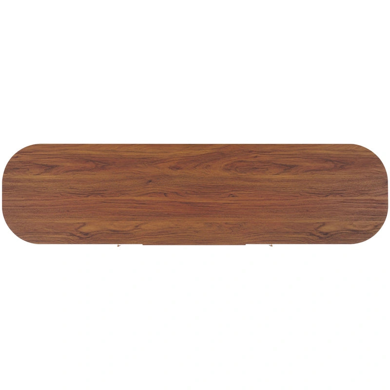 Meuble TV Home Tealla avec 2 portes tambour et 1 porte vitrée à levier. - 150x38x61 cm